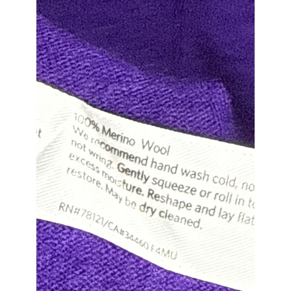 Eileen Fisher Merino Wool V-Neck Tunic Sweater Purple Pockets M minimalist chic - Picture 6 of 9